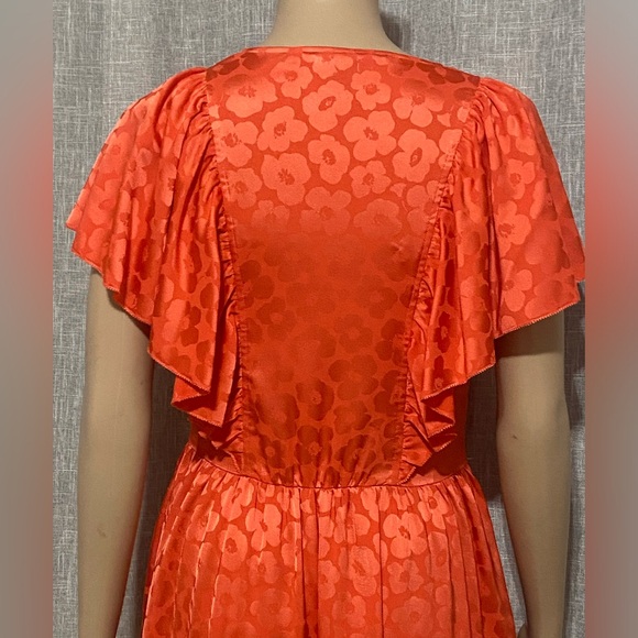 Kate Spade Rambutan Poppy Field Jacquard Dress-Size:4-in bright orange - Picture 9 of 14